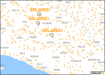 map of Grljušići