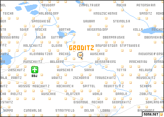 map of Gröditz