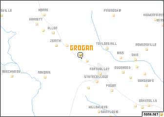 map of Grogan