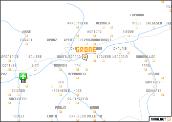 map of Grône