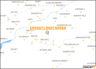 map of Groseclose Corner