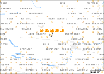 map of Großböhla