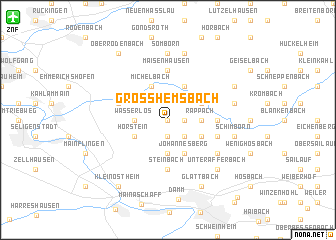 map of Großhemsbach