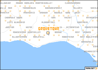 map of Grove Town