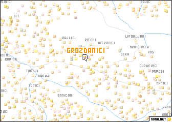 map of Grozdanići