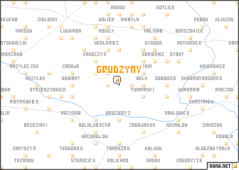 map of Grudzyny