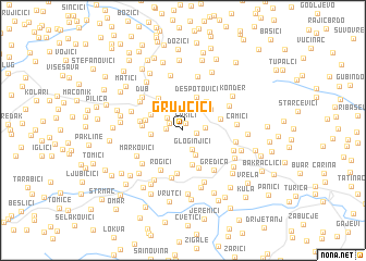 map of Grujčići