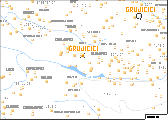 map of Grujičići