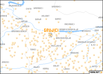 map of Grujići