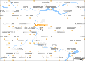 map of Grünaue