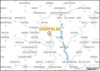 map of Grünfelde