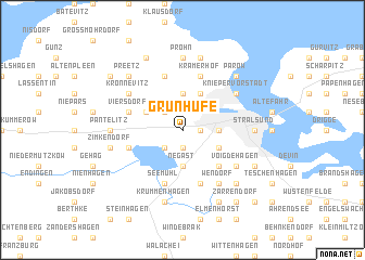 map of Grünhufe