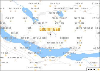 map of Grüningen