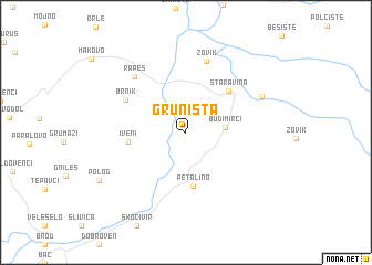 map of Gruništa