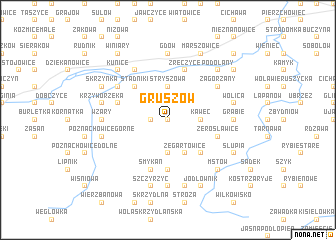 map of Gruszów