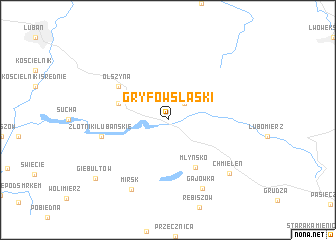 map of Gryfów Śląski