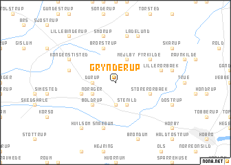 map of Grynderup