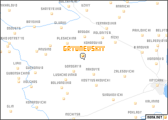map of Gryunevskiy
