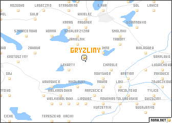 map of Gryźliny