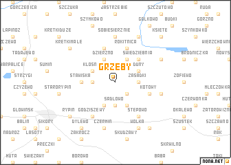 map of Grzęby