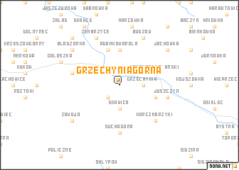 map of Grzechynia Górna