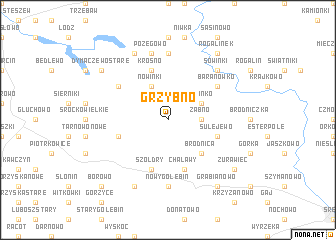 map of Grzybno