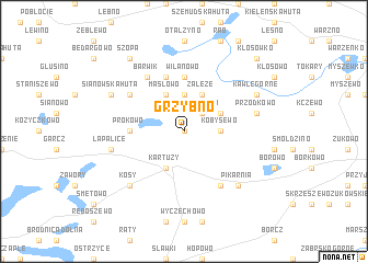 map of Grzybno