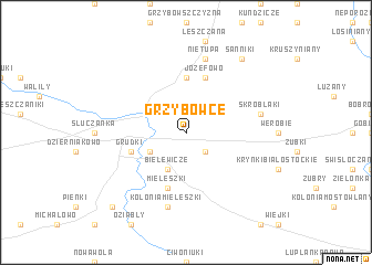 map of Grzybowce