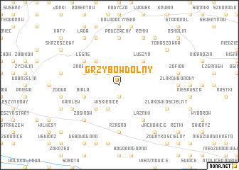 map of Grzybów Dolny