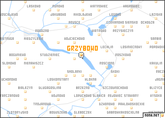 map of Grzybowo
