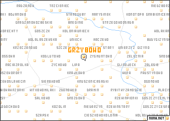 map of Grzybowo