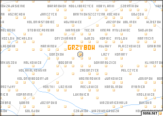 map of Grzybów