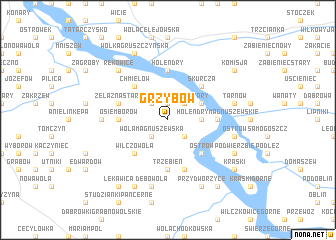 map of Grzybów