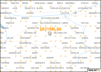 map of Grzymałów