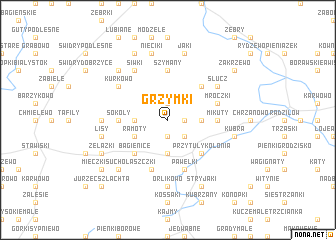 map of Grzymki