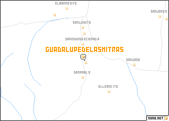 map of Guadalupe de las Mitras