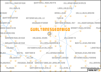 map of Gualtares de Órbigo