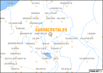 map of Guanacastales