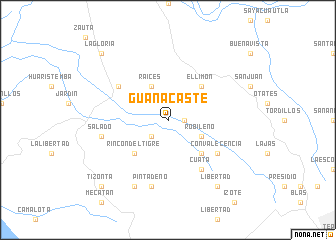 map of Guanacaste