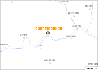 map of Guanzigoukou