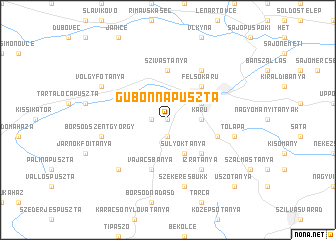 map of Gubonnapuszta