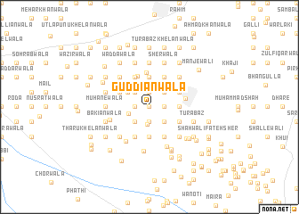 map of Guddiānwāla