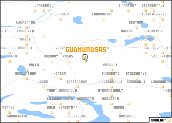 map of Gudmundsås