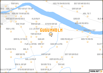 map of Gudumholm