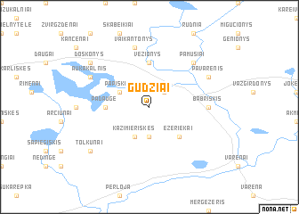 map of Gudžiai