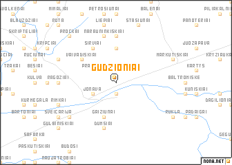 map of Gudžioniai
