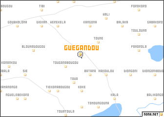 map of Guégandou