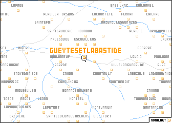 map of Gueytes-et-Labastide