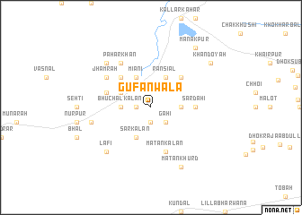 map of Gufānwāla