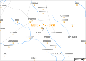 map of Guidan Makora